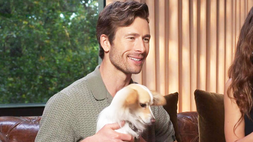 Glen Powell's Dog Brisket Takes On His 'Hit Man' Interview (Exclusive) 